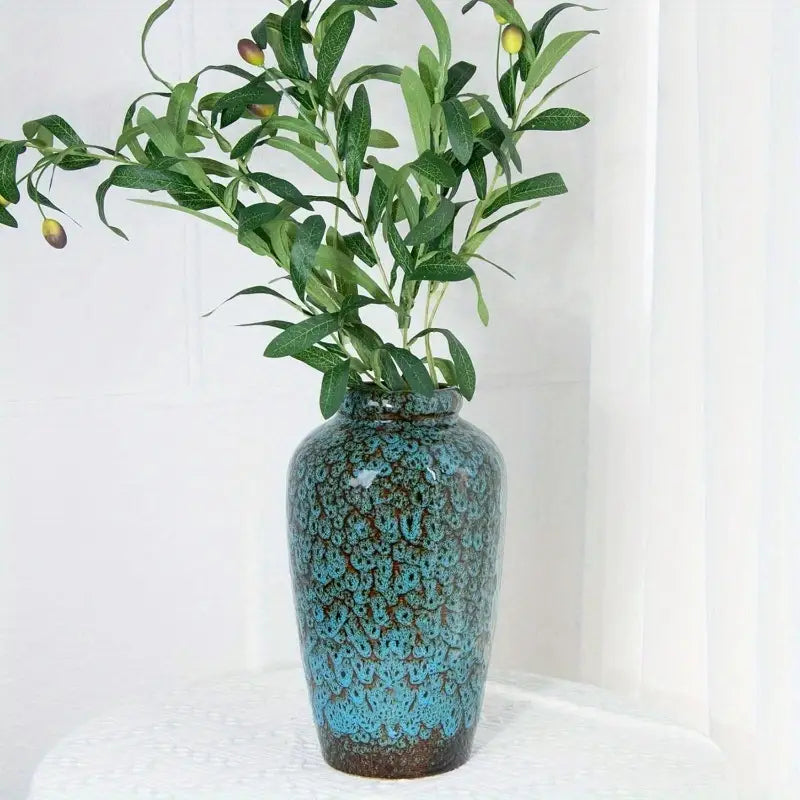 Large Unique Ceramic Vase, 11 Inch Modern Artistic Decorative Flower Vase
